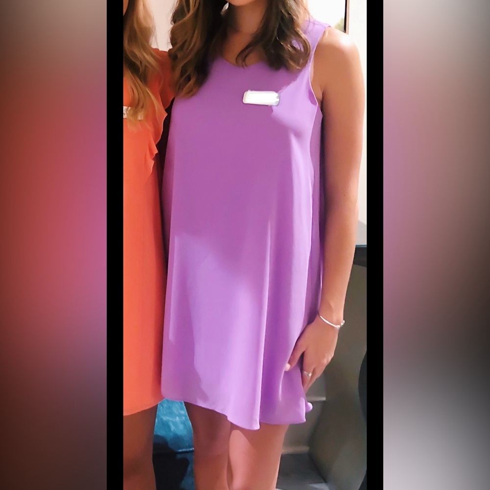 Lavender Sleeveless Ruffle Dress
